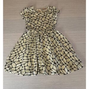 DotDotSmile Girls Black White Geometric Skater Dress Cap Sleeve Size 3/4 NWT